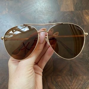 NWOT I-Sea Aviator Sunglasses, gold and light brown